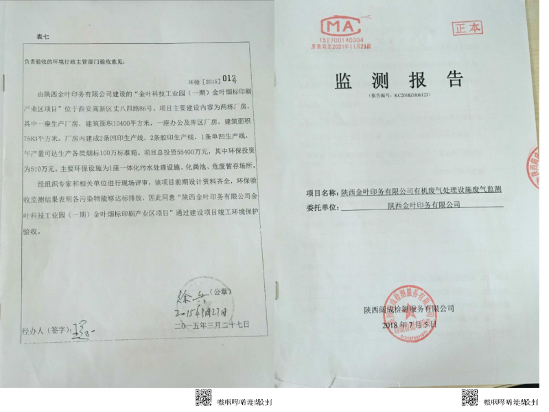 凯时尊龙人生就是博印务有限公司有机废气处置设施废气监测报告